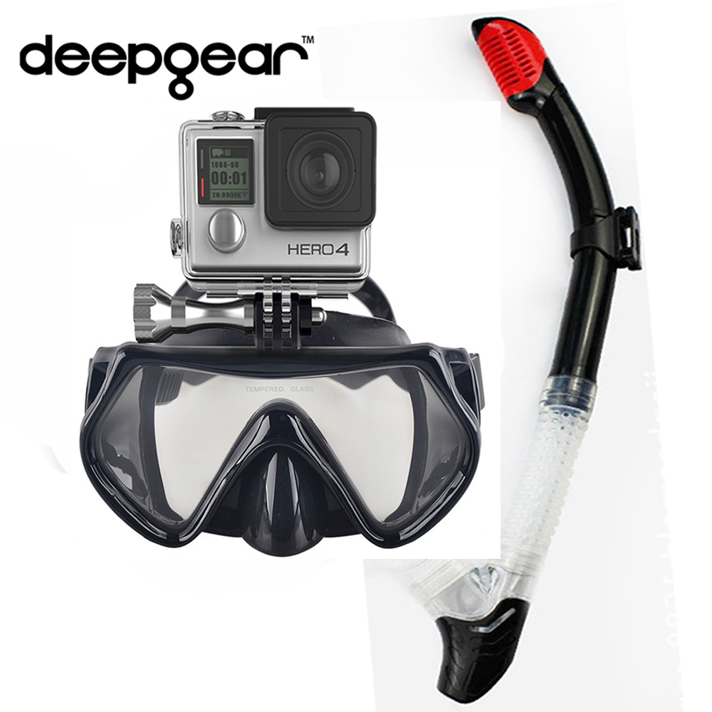 Freediving Mask Set - DEEPGEAR CAMAERA SCHNORCHEL SET temperierte tauchen
